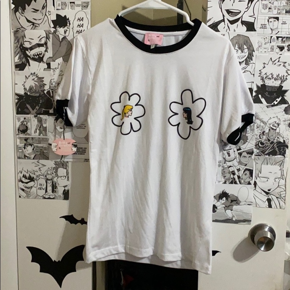 Betty and Veronica black and white ringer tee